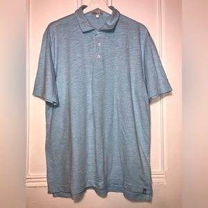 Peter Millar Large Golf Polo Shirt Short Sleeve Heather Blue
